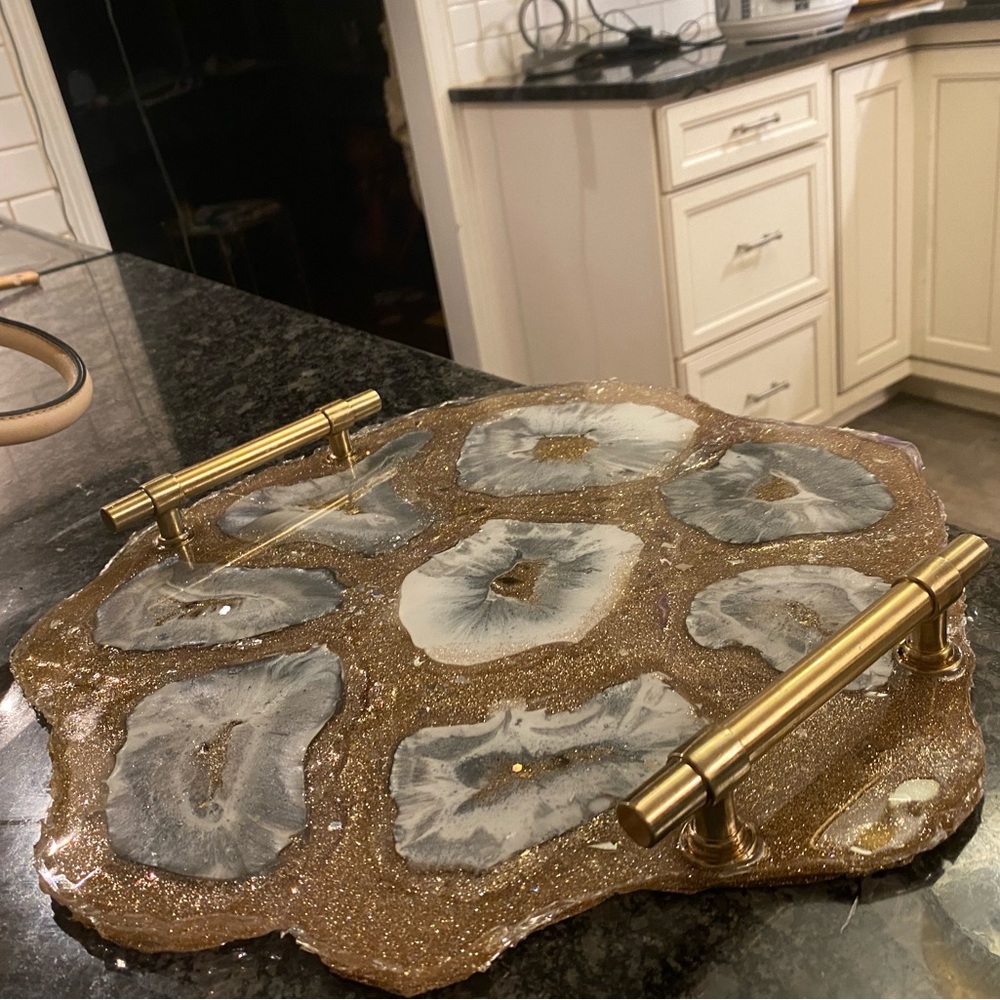 Agate Slice Tray (handmade by me)